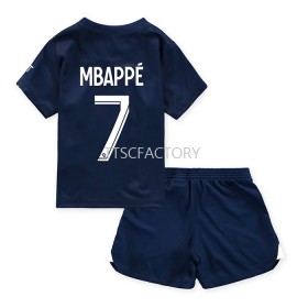 Camisolas de futebol Paris Saint-Germain Mbappé 7 Criança Equipamento Principal 2022/23 Manga Curta